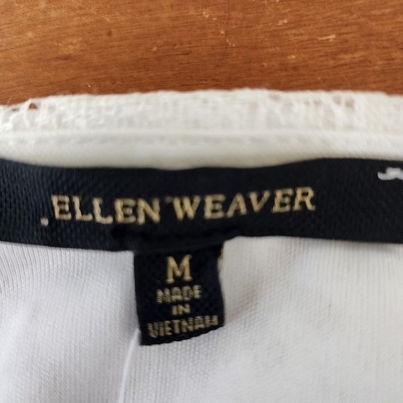 Ellen Weaver Women’s Crochet Bell Sleeve Shift Dress Size Medium White - Picture 8 of 9